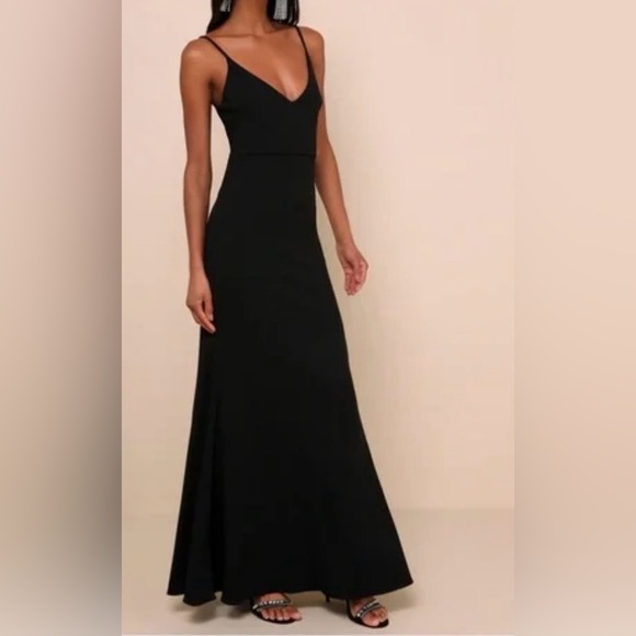 Lulus Infinite Glory Black Maxi Dress Size Medium - Picture 3 of 7